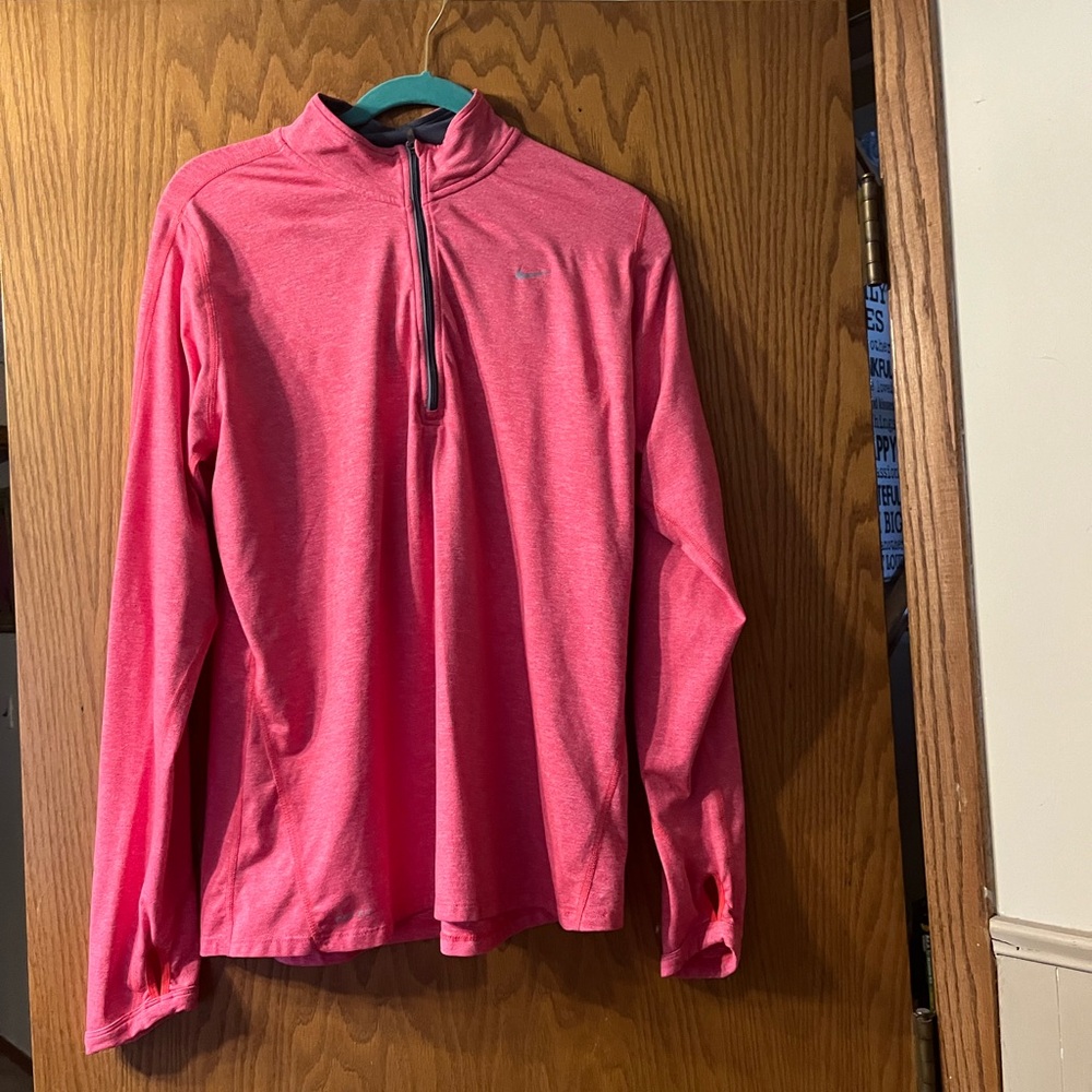 Pink Long Sleeve Quarter-Zip Pullover